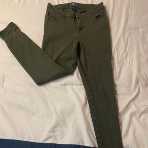 Olive green skinny jeans